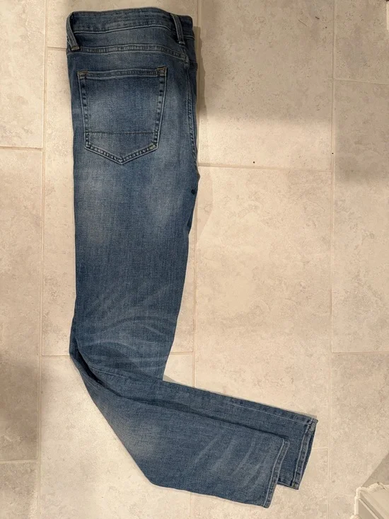 Aeropostale Stacked Ultra Skinny Distressed Jeans - Blue Denim - Picture 5 of 8